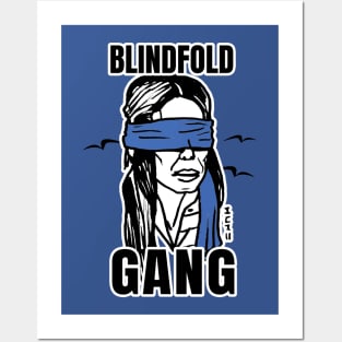 "Blindfold Gang" Funny Blindfold Meme Art with Bird Silhouette Posters and Art